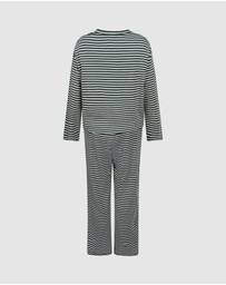 Hunkemoller - Long Sleeve Cotton Jersey Stripe PJ Set