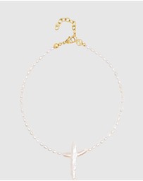 Nialaya Jewellery - Pearl Cross Choker