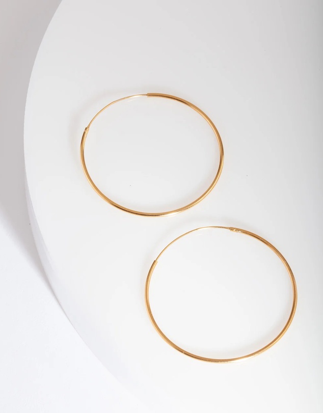 Lovisa - Gold Plated Sterling Silver 40mm Hoop Earrings