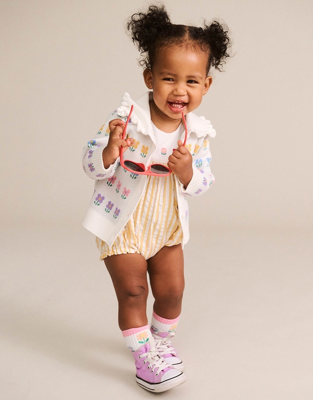 Huxbaby - Flower Field Stripe Playsuit - Babies