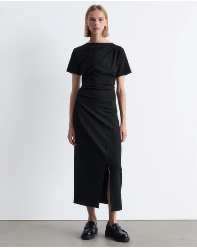 & Other Stories - Draped Short-Sleeve Midi Dress