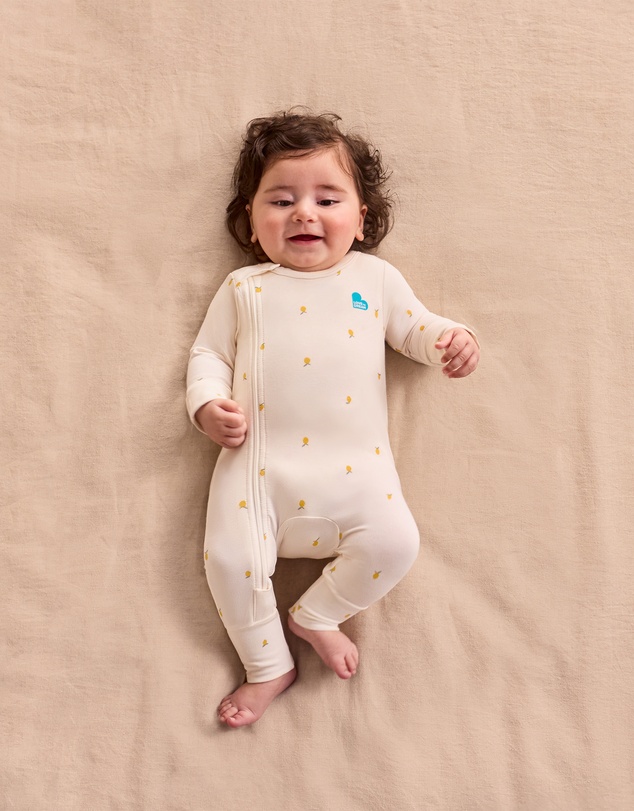 Love to Dream - Side Zip Romper Bamboo Cream Lemons