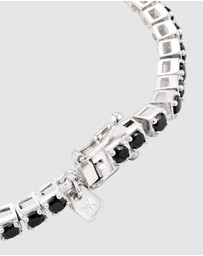 Kuzzoi - ICONIC EXCLUSIVE - Bracelet Men Square Black Zirconia in 925 Sterling Silver
