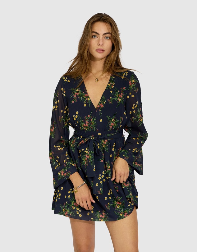 Belle & Bloom - Precision Flared Sleeve Mini Dress