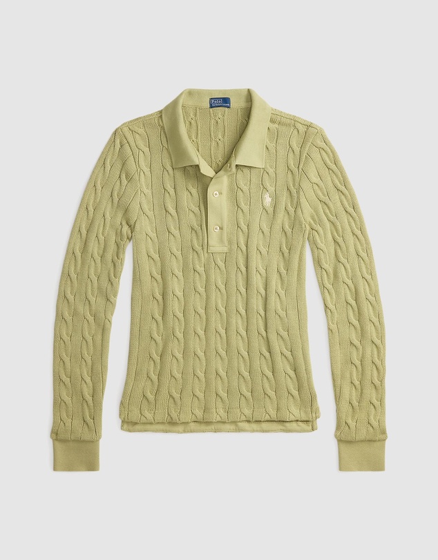 Polo Ralph Lauren - Cable-Knit Cotton Long-Sleeve Polo Shirt
