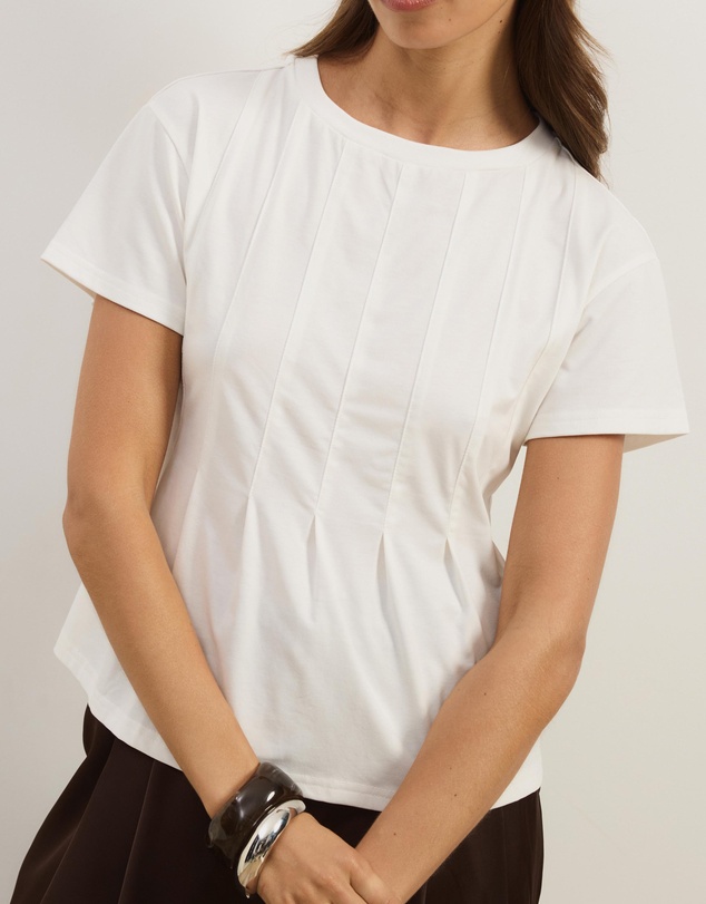 Atmos&Here - Boxy Pin Tuck T-Shirt