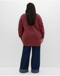 City Chic - Plus size Jojo Jumper - wine
