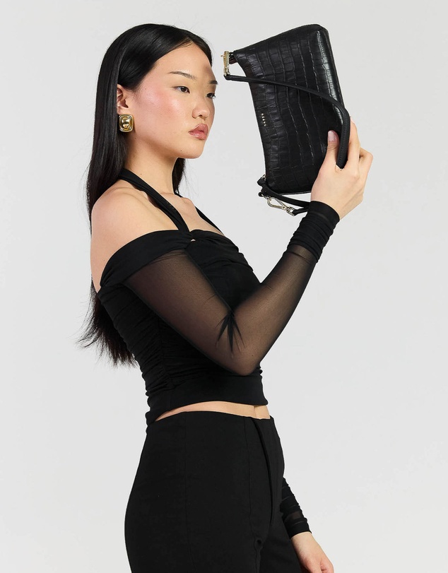 SABEN - Haven Shoulder Bag Black Croc