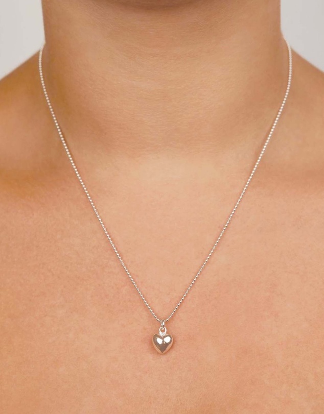 Von Treskow - Fine Ball Chain Necklace with Solid Heart