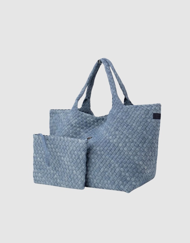 Chuchka - Leigh Woven Neoprene X-Large Tote - Light Denim