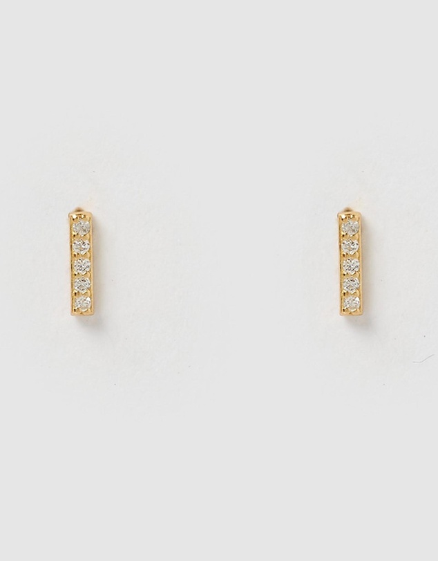 Izoa - Alphabet Mini Letter I Stud Earrings