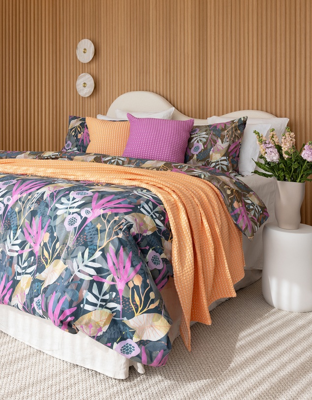 Bambury - Hana Botanical Printed Cotton Quilt Cover Set - Reversible