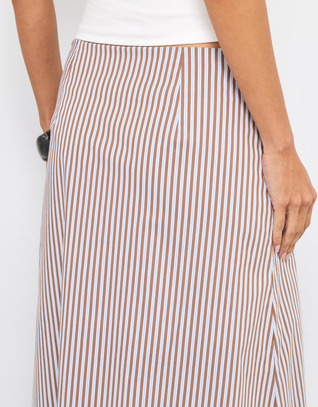 AERE - Thea Striped Cotton Maxi Skirt