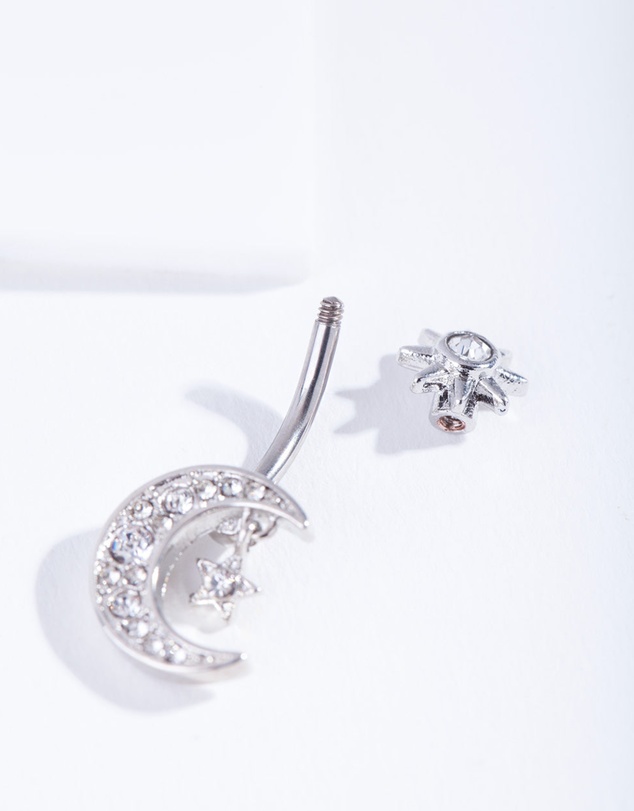 Lovisa - Titanium Moon Star Belly Bar