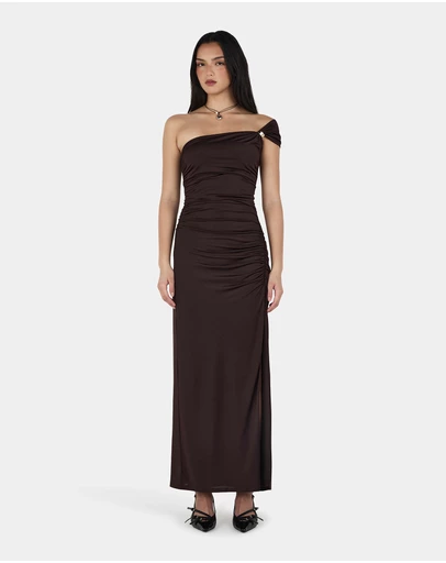 Ownley - Rhea Midi Dress Chocolate