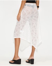 Dazie - Vacay Sheer Lace Midi Skirt