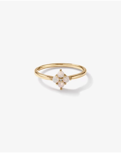 Michael Hill - Australian Opal & Diamond Accent Ring in 10kt Yellow Gold