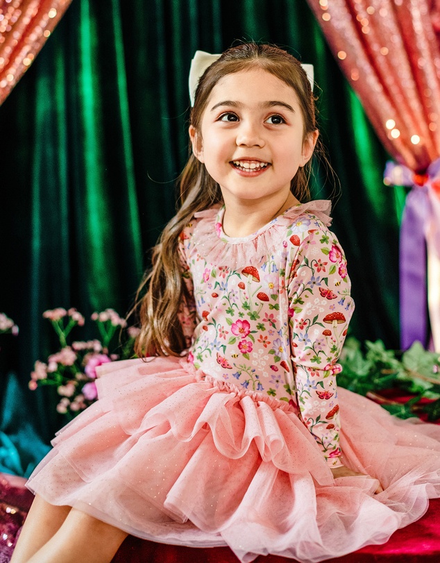 Fleur Harris - 'Toadstool' Rosy Tutu Dress in Apricot