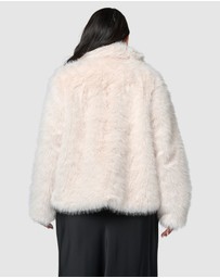 Pink Dusk by Curve Project - Seductive Charm Faux Fur Coat