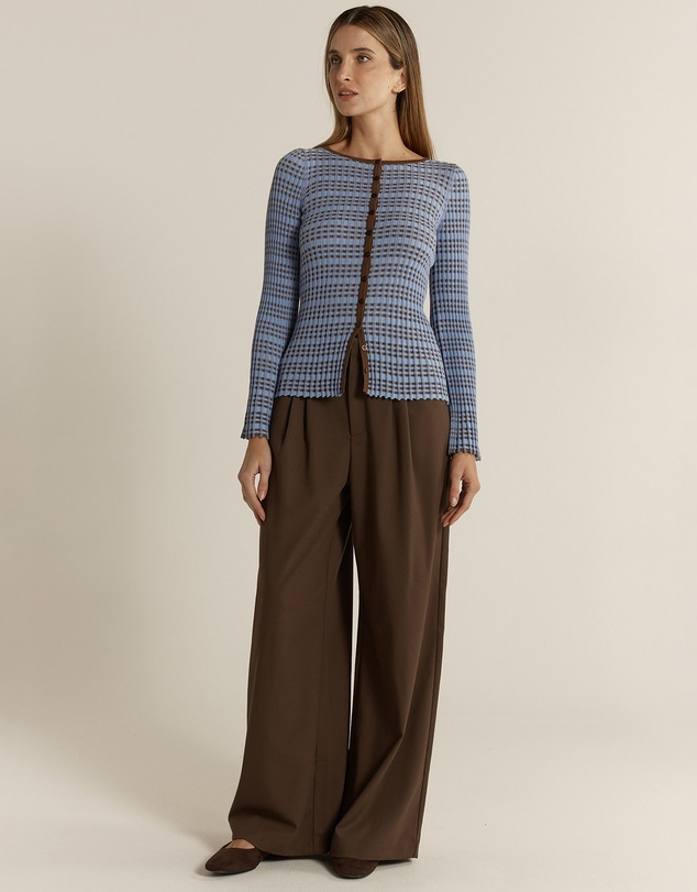 Fate + Becker - Nesta Check Knit Top