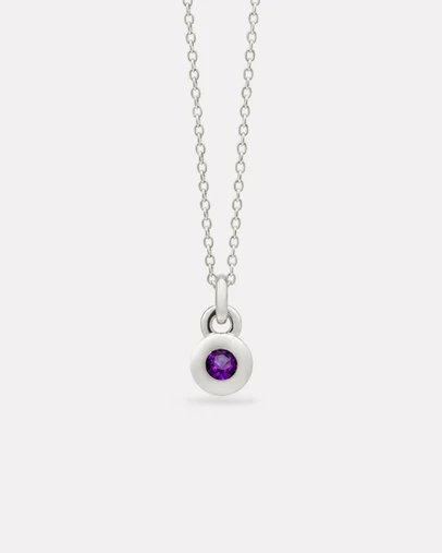 Najo - February Silver & Amethyst Birthstone Necklace