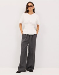 Calli - Harry Smocked Crewneck Top