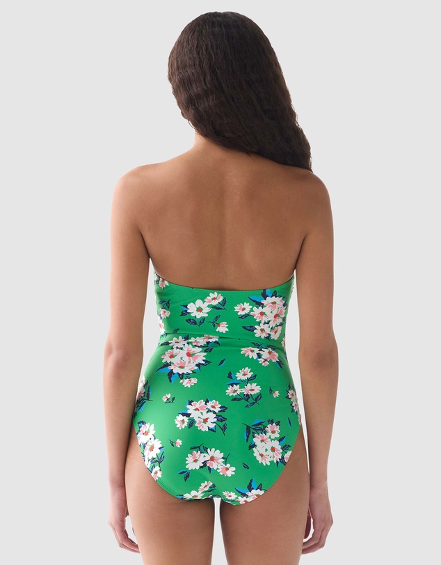 Kate Spade - Spring Daisies Twist Top Removable Strap Bandeau Swimsuit