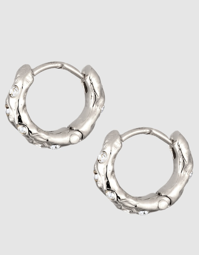 Elli Jewelry - Crystal Hoop Earrings in 925 Silver