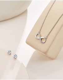 Mestige - Infinity Necklace & Earrings Set - Silver Plated