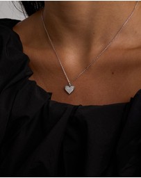 Michael Hill - Cubic Zirconia Closed Heart Pendant Necklace in Sterling Silver