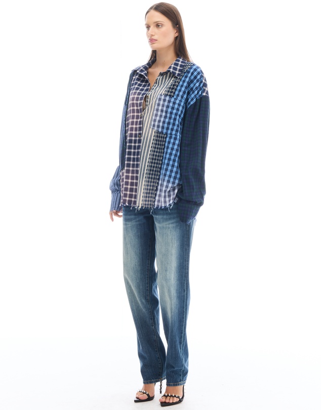 THE TALES - The Tales Patchwork Check Stripe Shirt