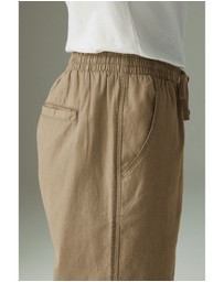 NEXT - Linen Cotton Elasticated Drawstring Trousers Regular Fit