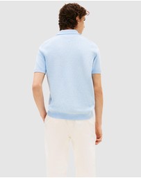 Tommy Hilfiger - Stripe Textured Knit Polo Shirt