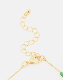 Lovisa - Gold Plated Green Cubic Zirconia Teardrop Bracelet