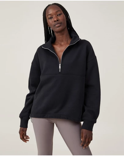 Cotton On Body Active - Plush Essential Half Zip Jumper