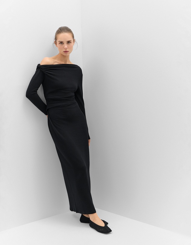 UNISON - Textured Off Shoulder Dress