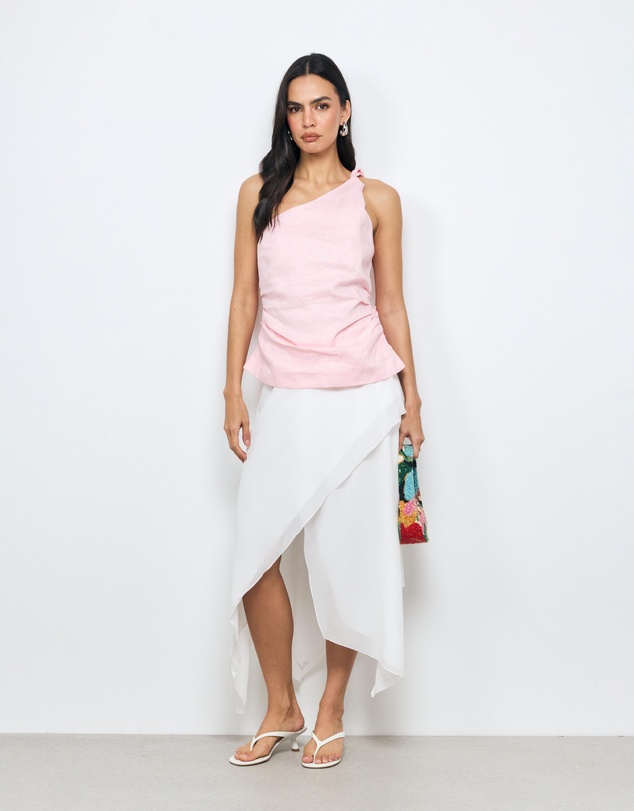 AERE - Penny Linen One Shoulder Top