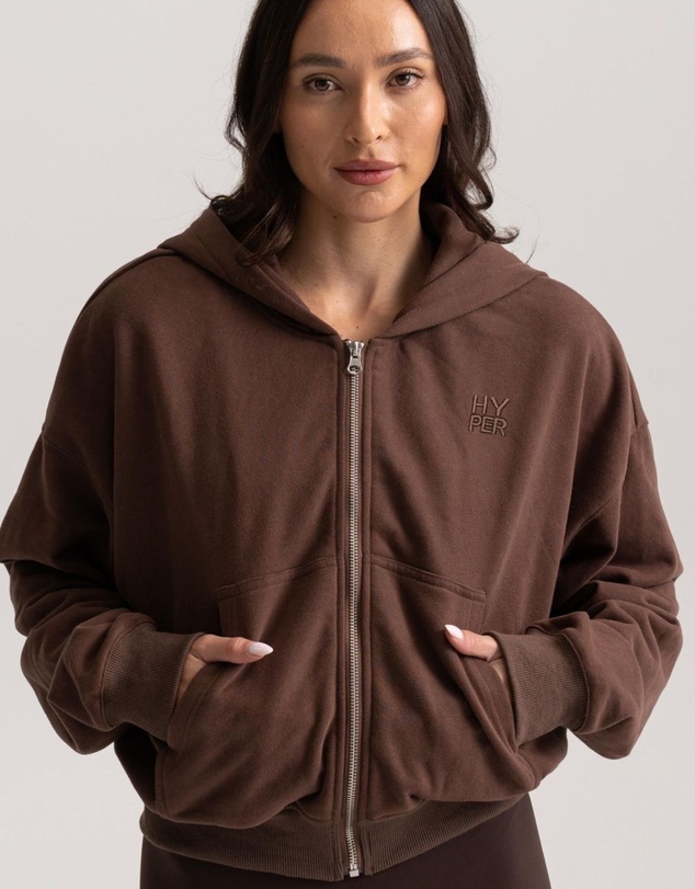 HyperLuxe The Label - Embroidered Zip Up Hoodie
