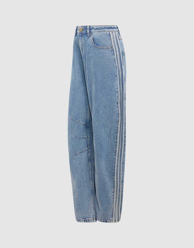 adidas Originals - High Rise Barrel Leg Denim Pants