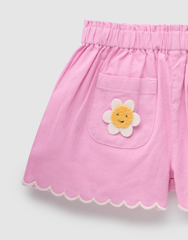 Purebaby - Scalloped Daisy Shorts-Kids-Babies