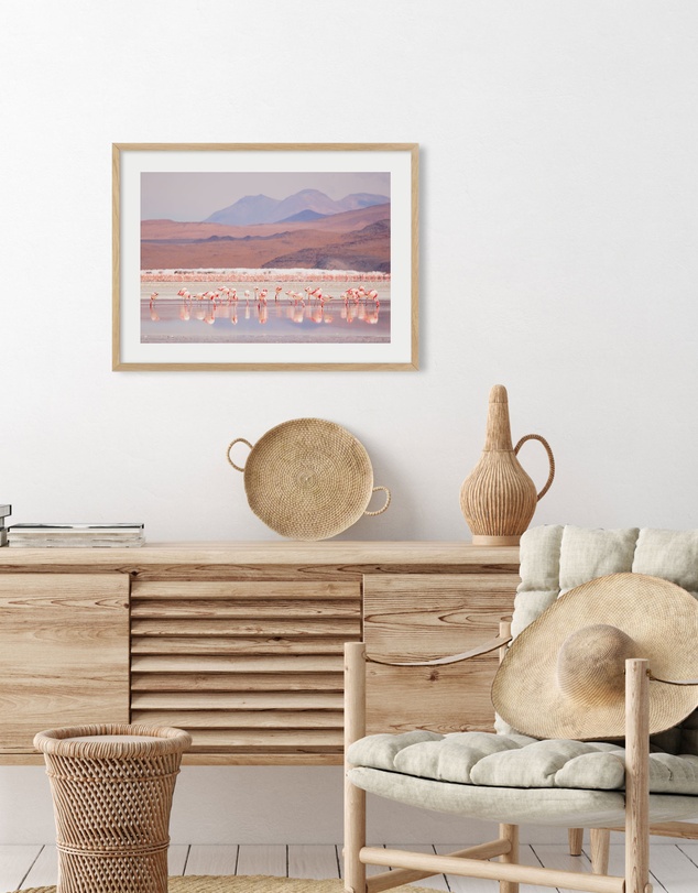 Olive et Oriel - Flamingos Art Print
