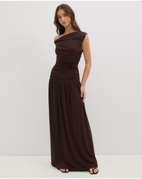 Dazie - She's All That Jersey Off Shoulder Maxi Dress