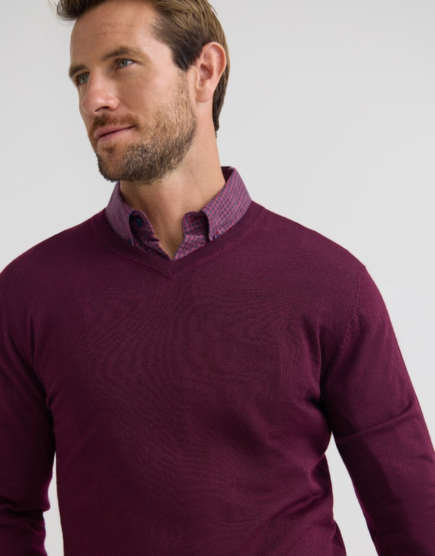 Oxford - Basic V-Neck Pure Wool Pullover