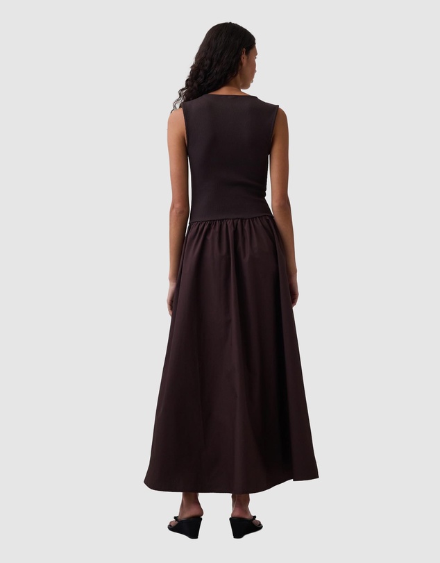 GAP - Sleeveless V-Neck Dropwaist Mixed Media Maxi Dress