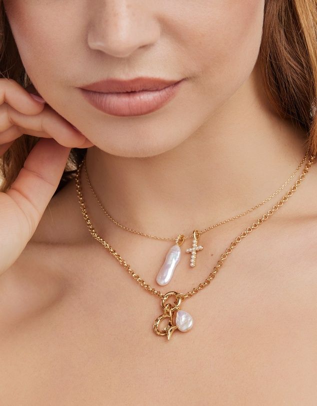 Zoe Olivia - 14K Gold Vermeil Pearl Short Charm
