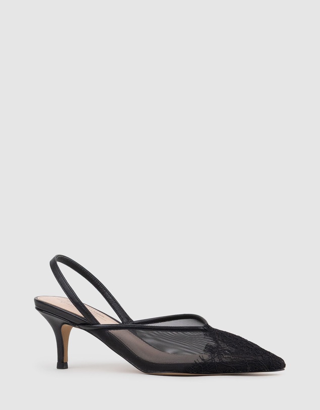 Edward Meller - DESTINE60 Lace Front Mesh Slingback