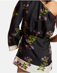 Cynthia Rowley - One Shoulder Mini Silk Dress