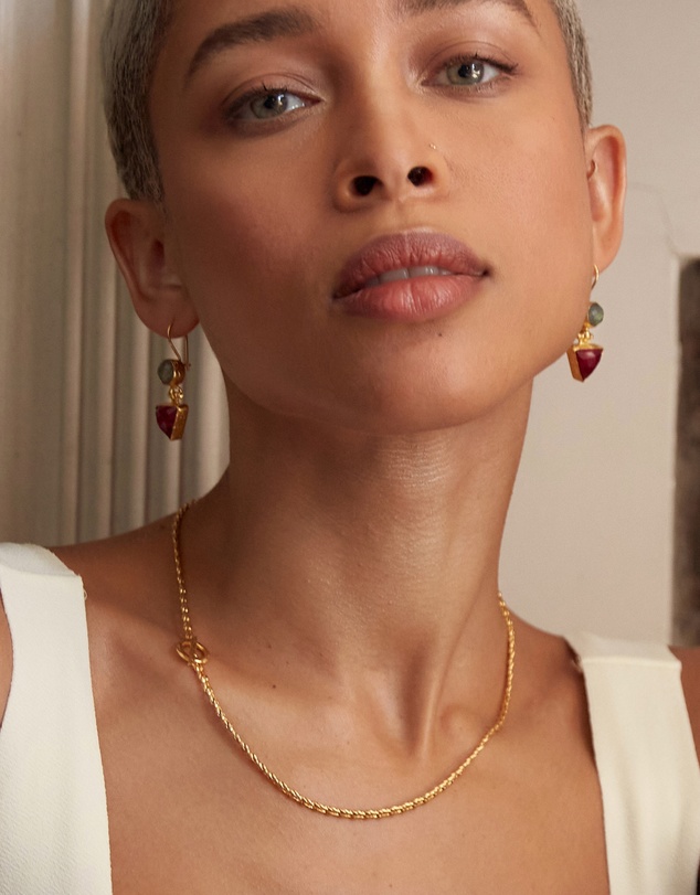 Ottoman Hands - Thea Snake Chain Necklace with T-Bar
