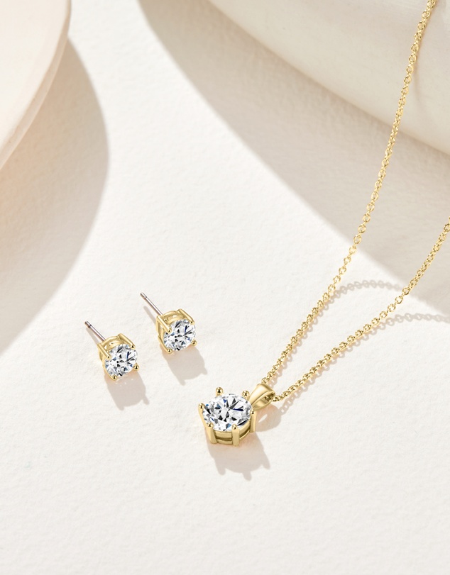 Mestige - Solitaire Set embellished with crystals by Swarovski® - 18K Gold Plated