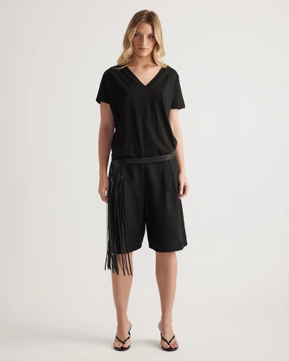 Decjuba - Selena Boxy V Neck Tee